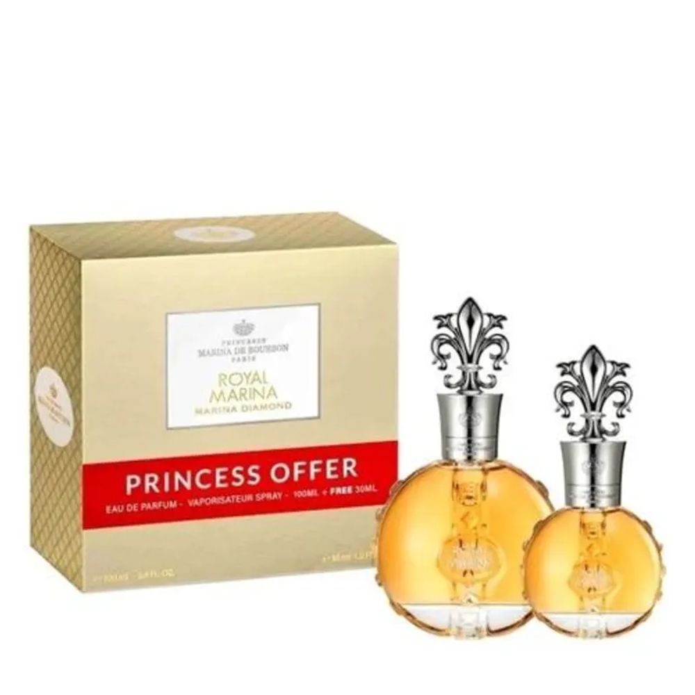 Encontraproduto.com.br - Kit Coffret Royal Marina Diamond Marina de Bourbon  Perfume Feminino Eau de Parfum  + Eau de Parfum
