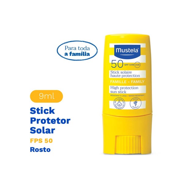 Encontraproduto.com.br - Protetor Solar Stick Fps 50 Mustela Rosto - 9ml