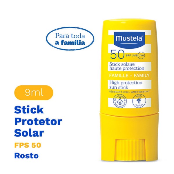 Encontraproduto.com.br - Protetor Solar Stick Fps 50 Mustela Rosto - 9ml