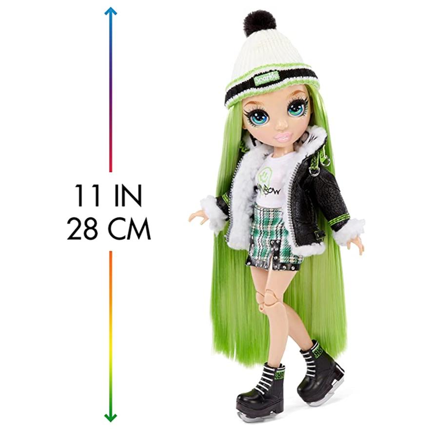 Encontraproduto.com.br - Boneca da Moda com 2 Roupas de Grife Snowboard e Acessórios, RAINBOW HIGH 574781EUC, Verde