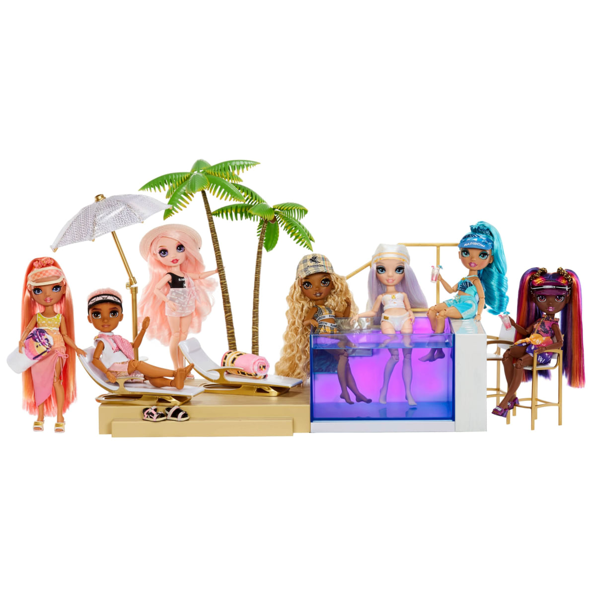 Encontraproduto.com.br - Playset Piscina e Praia Muda De Cor Rainbow High MGA 578475