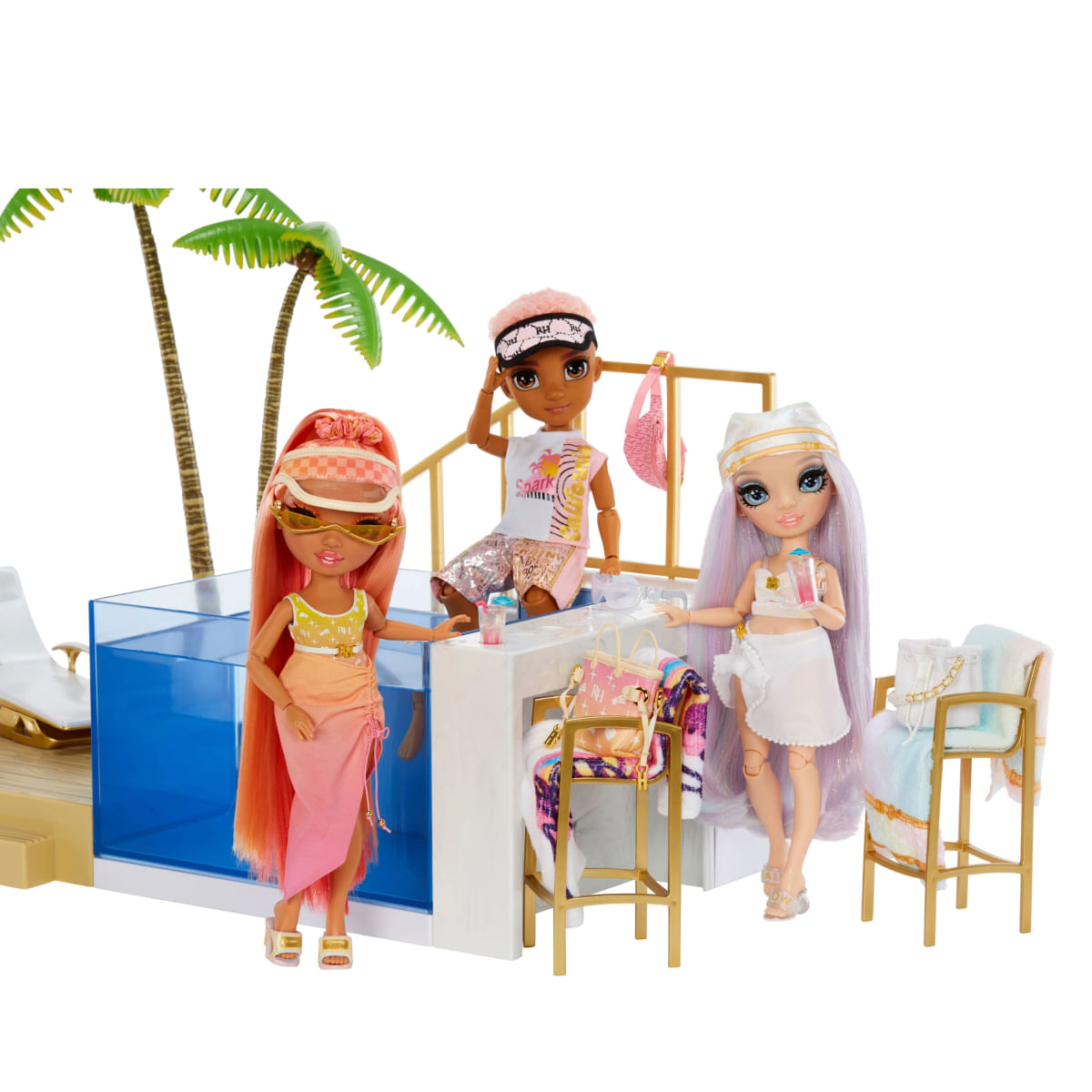 Encontraproduto.com.br - Playset Piscina e Praia Muda De Cor Rainbow High MGA 578475