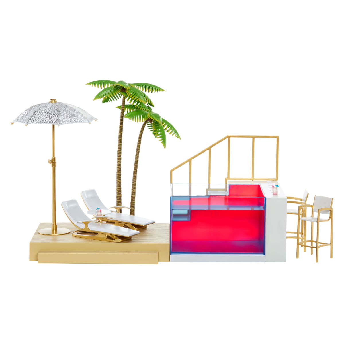 Encontraproduto.com.br - Playset Piscina e Praia Muda De Cor Rainbow High MGA 578475