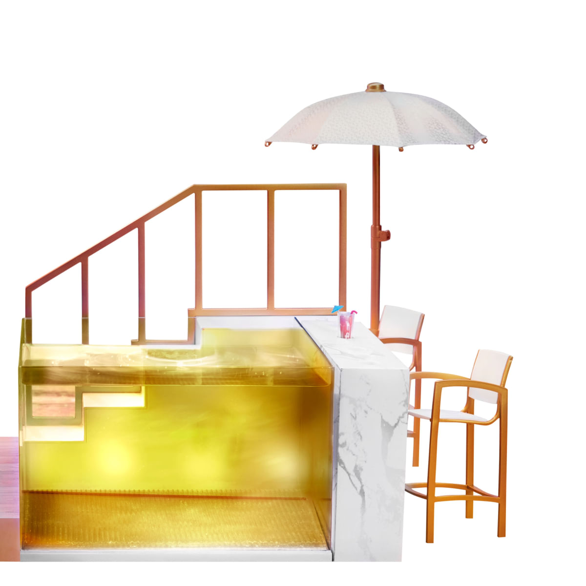 Encontraproduto.com.br - Playset Piscina e Praia Muda De Cor Rainbow High MGA 578475