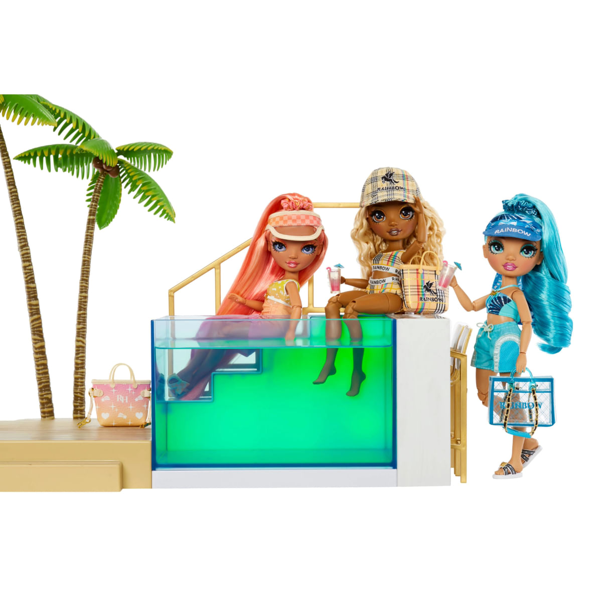 Encontraproduto.com.br - Playset Piscina e Praia Muda De Cor Rainbow High MGA 578475