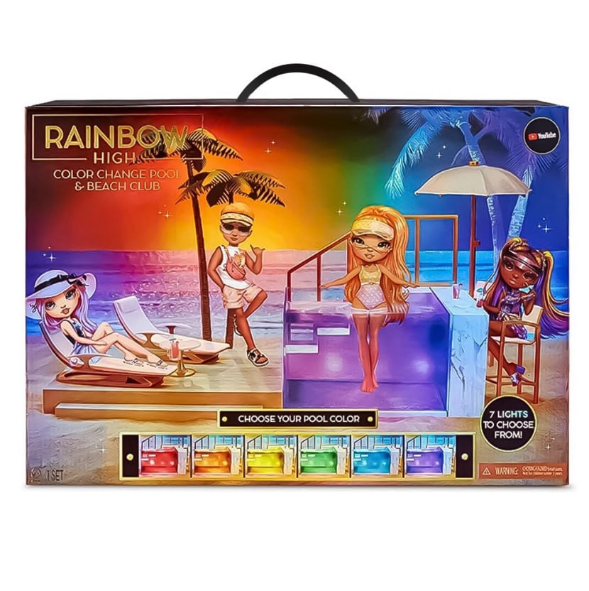 Playset Piscina e Praia Muda De Cor Rainbow High MGA 578475