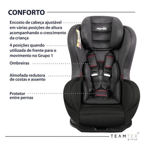 Encontraproduto.com.br - Cadeirinha para Auto Nania Primo Cinza Suporta de 0 a 25Kg