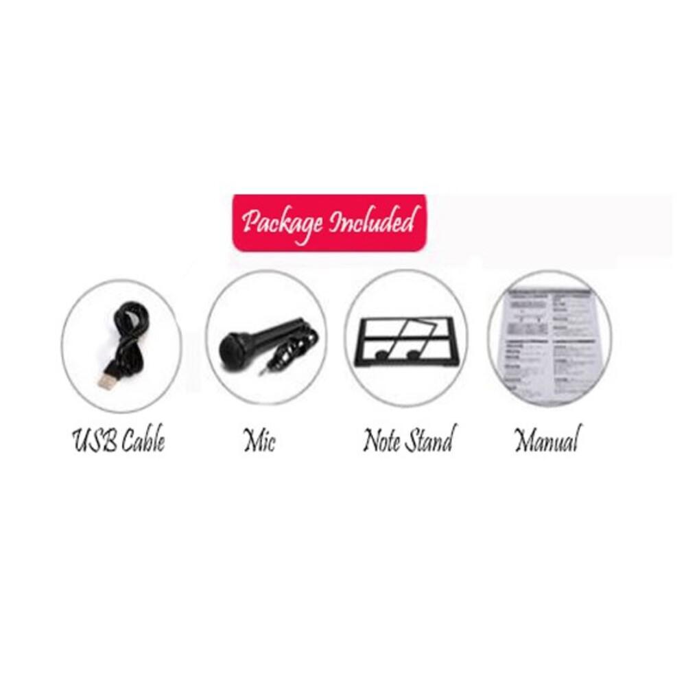 Encontraproduto.com.br - TECLADO PIANO ELETRONICO 61 TECLAS COM PARTITURA PROFISSIONAL USB