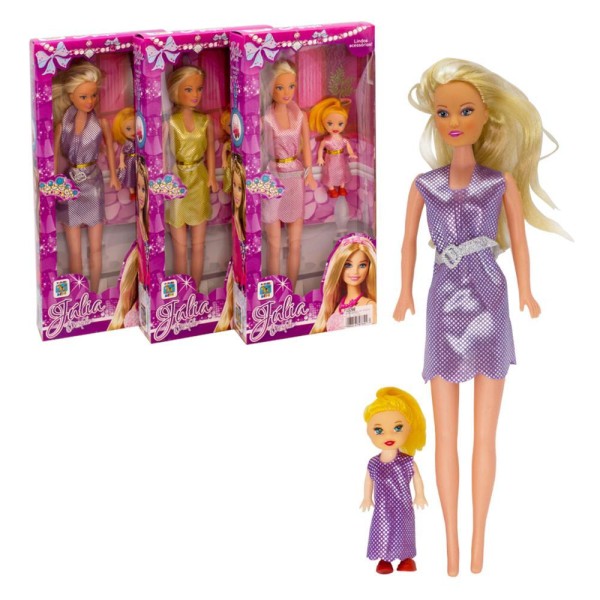Encontraproduto.com.br - COLECAO DE BONECAS MAE E FILHA JULIA DESFILE COM ACESSORIOS BRINQUEDO MAMAE FILHINHA MENINA