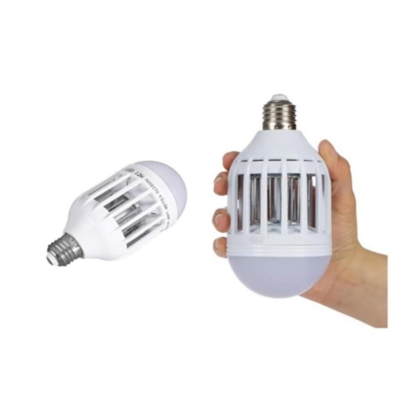 Encontraproduto.com.br - LAMPADA ECOLOGICA 2 EM 1 220V MATA INSETO ARMADILHA LED COM GRADE MATA CUPIM INSETOS ZIKA DENGUE