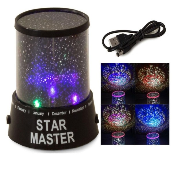 Encontraproduto.com.br - LUMINARIA LED ABAJUR PROJETOR SOLAR ESTRELAS NO CEU TETO E PAREDE INFANTIL PARA QUARTO COM CABO CARREGADOR MENINO E MENINA