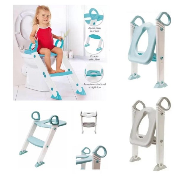 Encontraproduto.com.br - REDUTOR DE ASSENTO INFANTIL COM ESCADINHA PARA TRONINHO VASO SANITARIO DESFRALDE