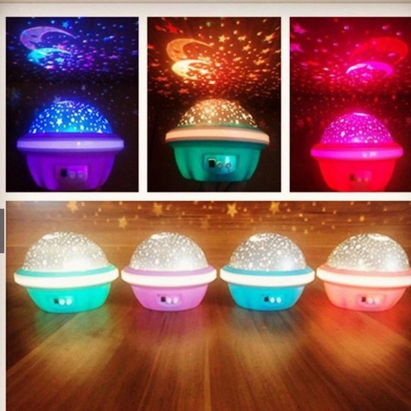 Encontraproduto.com.br - ABAJUR LUMINARIA GLOBO REFLETOR PROJETOR NO TETO CEU ESTRELADO ESTRELAS LUA PARA QUARTO INFANTIL COLORS