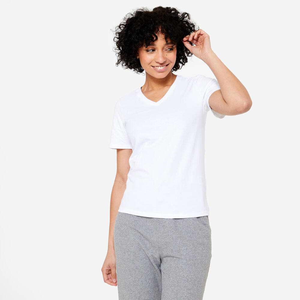 Encontraproduto.com.br - Camiseta Feminina de Ginástica 500 Domyos