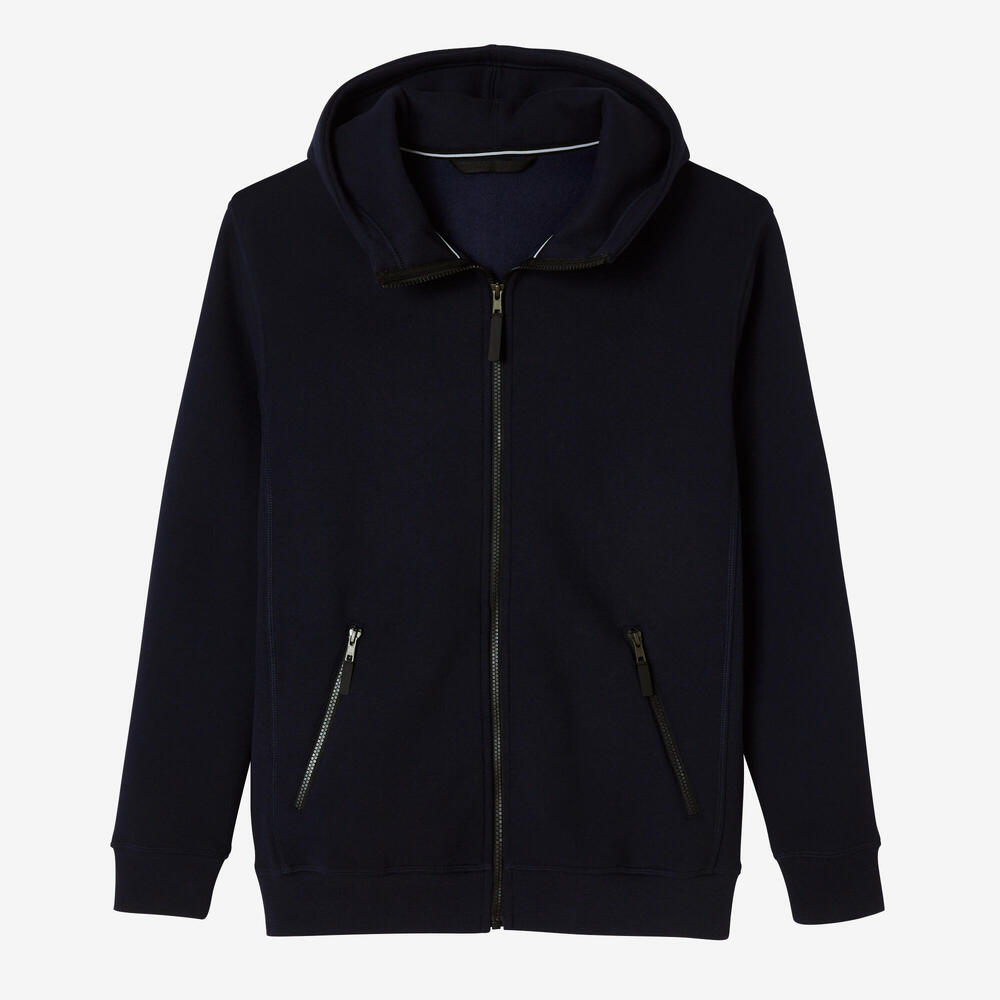 Encontraproduto.com.br - Jaqueta Masculina de Pilates de Algodão com Capuz e Ziper Domyos
