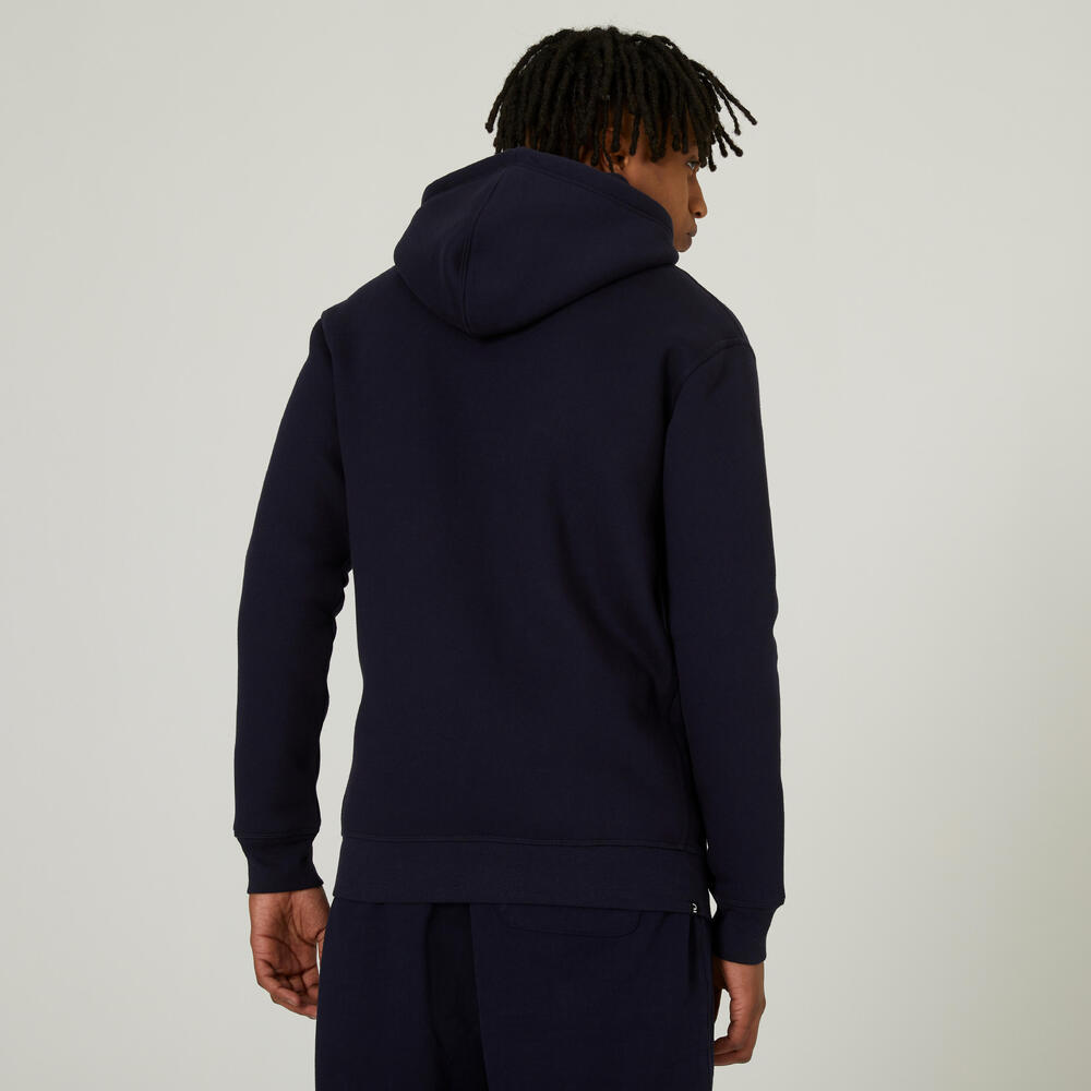 Encontraproduto.com.br - Jaqueta Masculina de Pilates de Algodão com Capuz e Ziper Domyos