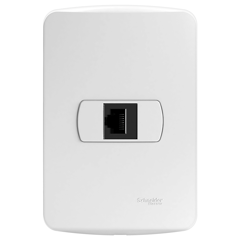 Encontraproduto.com.br - Conjunto Montado Tomada Informática Rj45 8 Fios Cat5E S3B64100 Branco Miluz Schneider