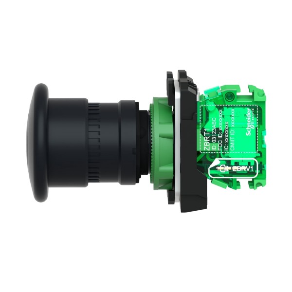 Encontraproduto.com.br - Botão 22Mm Transmissor Sem Fio Sem Bateria Cogumelo 40Mm Preto Zb5Rtc2 Schneider