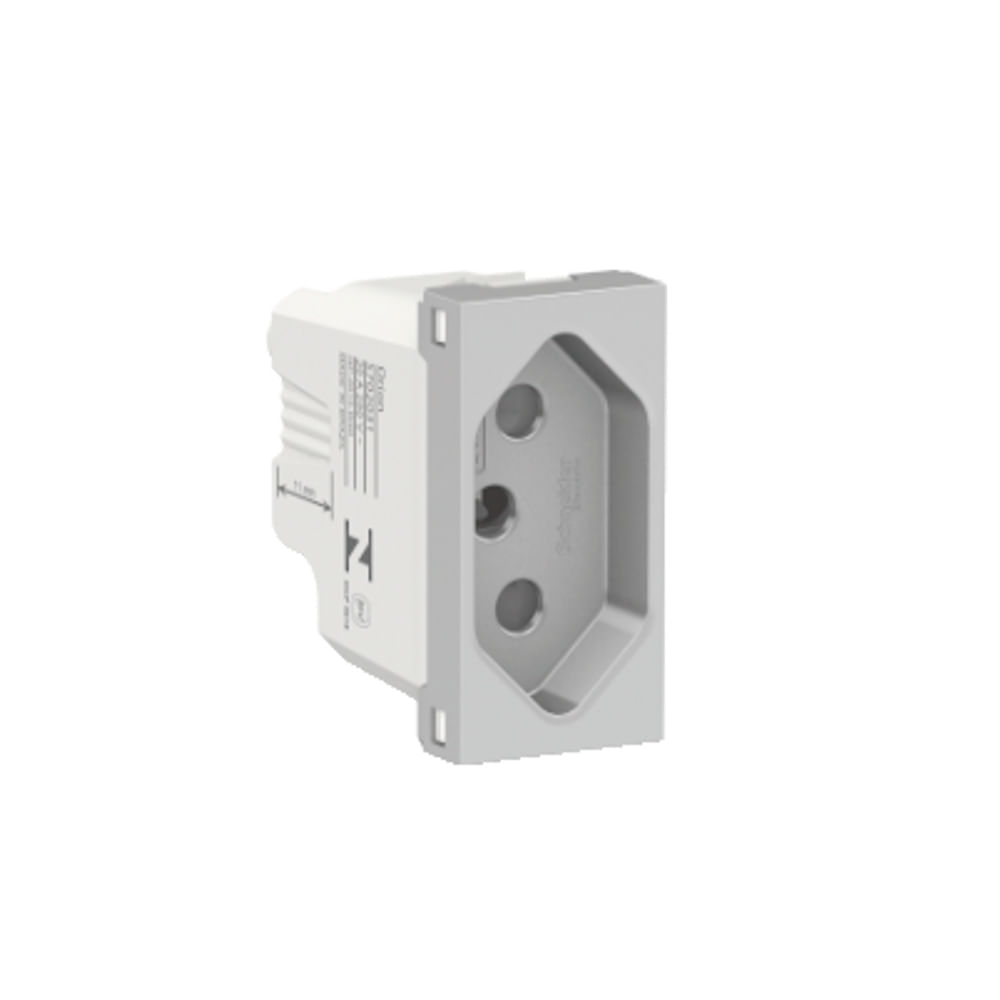Encontraproduto.com.br - Módulo Tomada 2P+T 10A Orion Alum Schneider