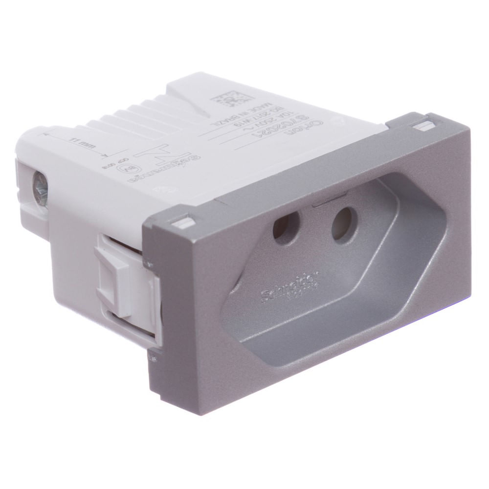 Encontraproduto.com.br - Módulo Tomada 2P+T 10A Orion Alum Schneider
