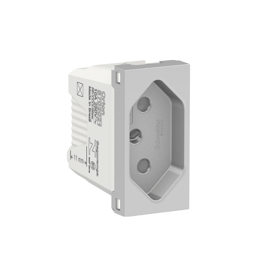 Encontraproduto.com.br - Módulo Tomada 2P+T 10A Orion Alum Schneider