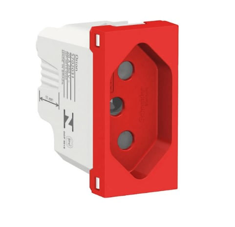 Módulo Tomada Schneider 2P+T 20A Orion Vermelho