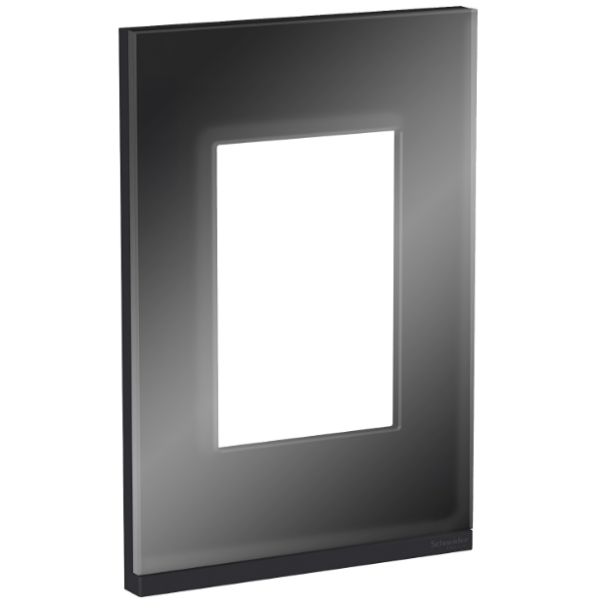 Placa e Suporte 4x2 3 Postos Class GR Dark Glass Vertical Schneider