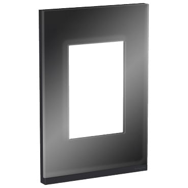 Encontraproduto.com.br - Placa e Suporte 4x2 3 Postos Class GR Dark Glass Vertical Schneider