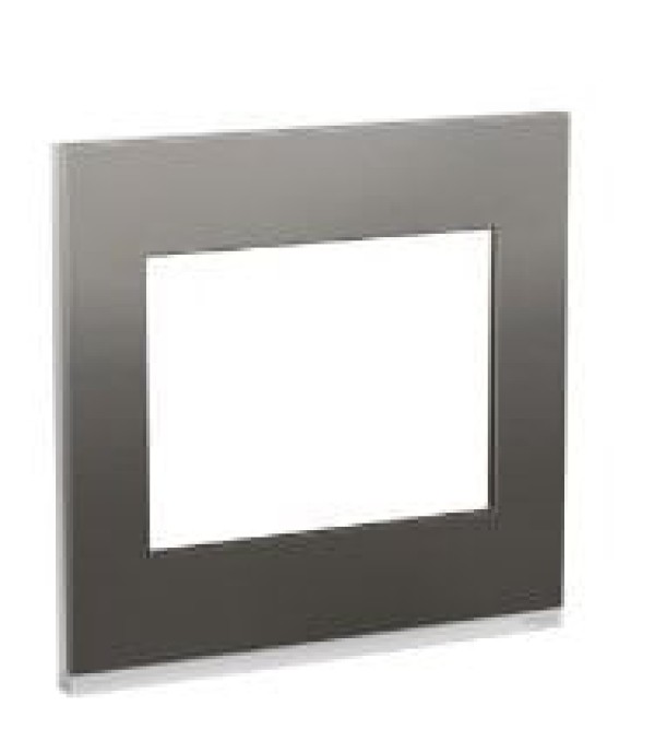 Encontraproduto.com.br - Placa 4X4 Para 6 Módulos Com Suporte Aluminío E Cinza Metal Orion Schneider