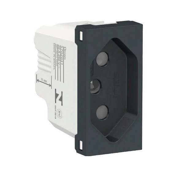 Encontraproduto.com.br - Módulo Tomada 2P+T Schneider Orion Cinza 20A