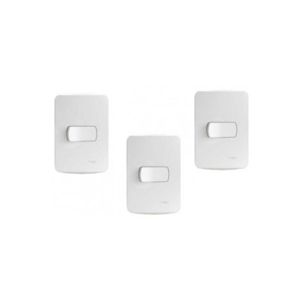 Kit Com 3 Interruptor Simples Miluz 10A 250V S3B69310 Placa Horizontal - Schneider