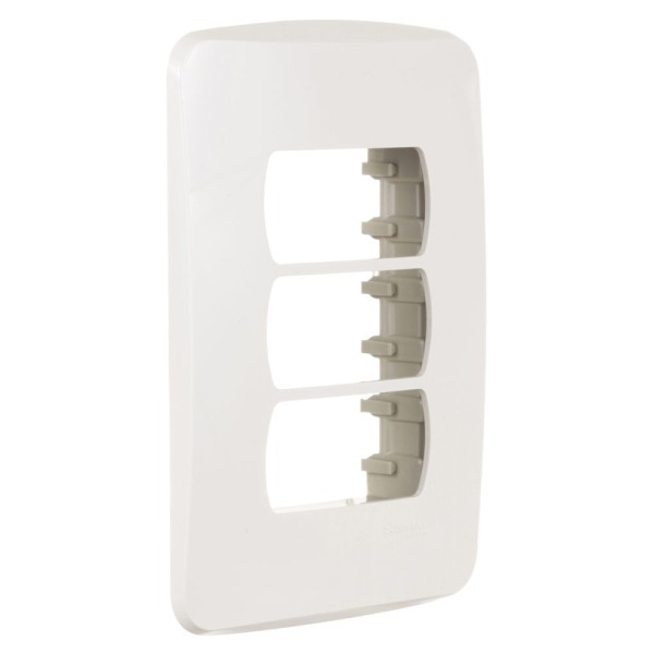 Encontraproduto.com.br - Placa 4x2 3 Postos Com Suporte Branco Miluz Schneider