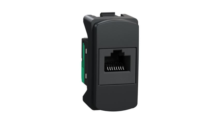 Encontraproduto.com.br - Módulo Tomada Informática Rj45 8 Fios Cat5E Grafite Miluz S3B74101 Schneider