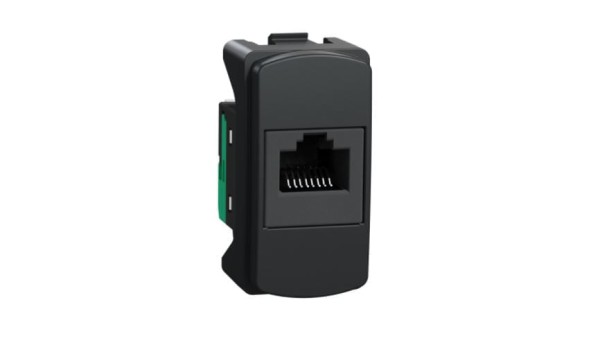 Encontraproduto.com.br - Módulo Tomada Informática Rj45 8 Fios Cat5E Grafite Miluz S3B74101 Schneider
