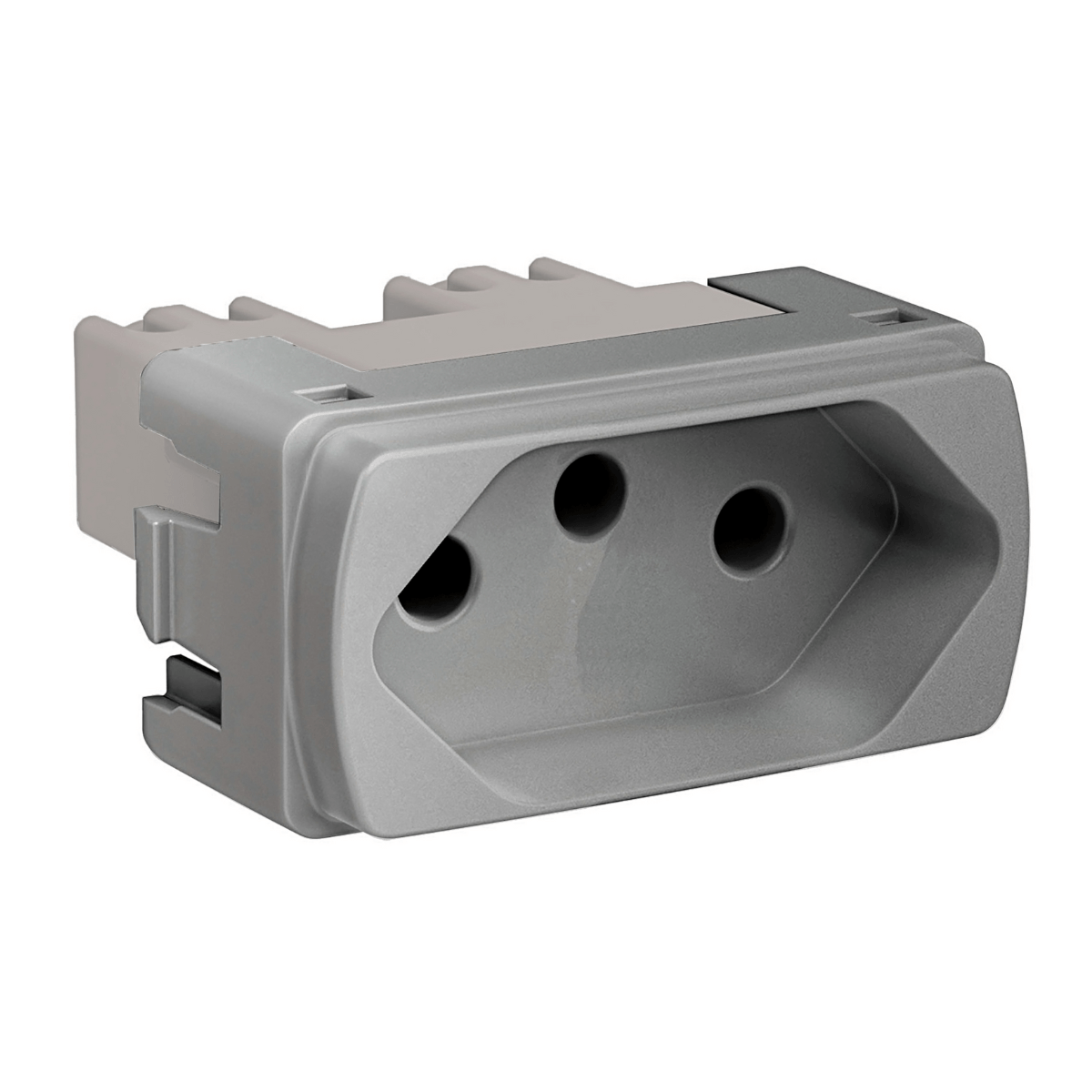 Encontraproduto.com.br - Módulo Tomada 2P+T 10A-250V Pb Alumínio Miluz S3B70342 Schneider