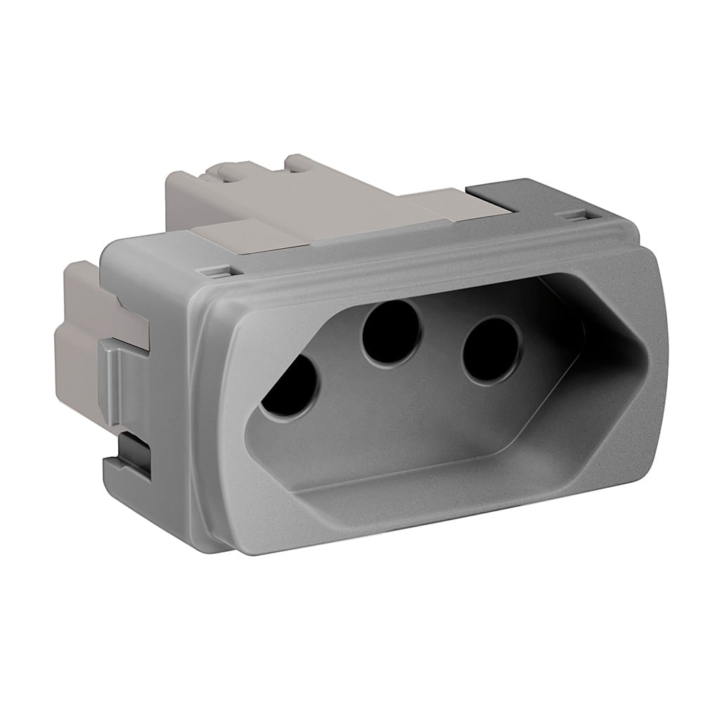 Encontraproduto.com.br - Módulo Tomada 2P+T 20A-250V Pb Alumínio Miluz S3B70352 Schneider