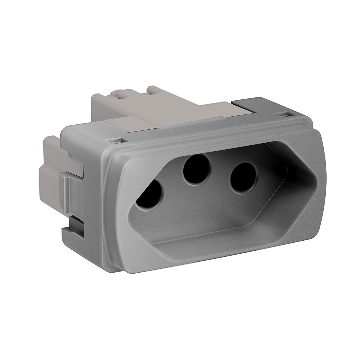 Encontraproduto.com.br - Módulo Tomada 2P+T 20A-250V Pb Alumínio Miluz S3B70352 Schneider