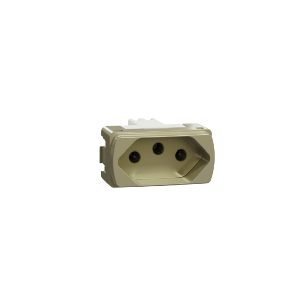 Encontraproduto.com.br - Módulo Tomada Br 2p T 10a 250v 1m Dourado Miluz Schneider