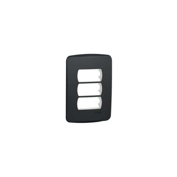 Encontraproduto.com.br - Placa 4X2 Para 3 Módulos Com Suporte Grafite Miluz S3B77131 Schneider