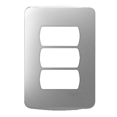 Encontraproduto.com.br - Placa 4X2 Para 3 Módulos Com Suporte Alumínio Miluz S3B77132 Schneider
