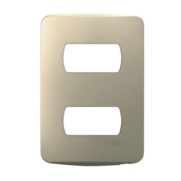 Encontraproduto.com.br - Placa 4x2 2 Postos Com Suporte Dourado Miluz Colors Schneider