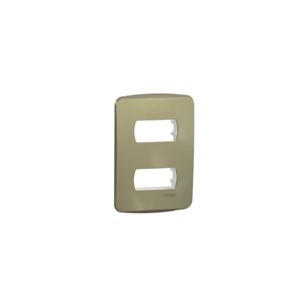 Encontraproduto.com.br - Placa 4x2 2 Postos Com Suporte Dourado Miluz Colors Schneider