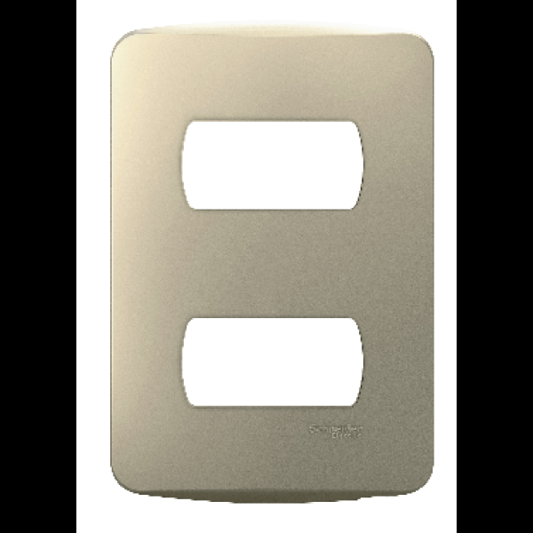 Encontraproduto.com.br - Placa 4x2 2 Postos Com Suporte Dourado Miluz Colors Schneider