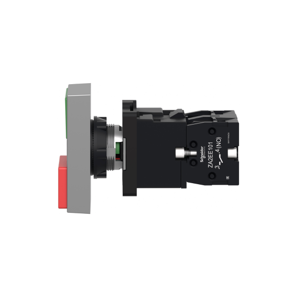 Encontraproduto.com.br - Botão Duplo Plástico 22mm 24V 1NA+1NF Verde e Vermelho XA2EW7L3741B5 Schneider