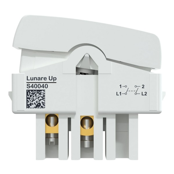 Encontraproduto.com.br - Interruptor Bipolar Simples 10A S400400 Branco Brilhante Lunare Up Schneider
