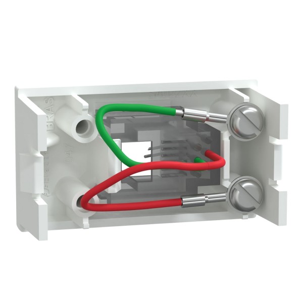 Encontraproduto.com.br - Módulo Tomada Telefone Rj11 2 Fios S402207 Branco Fosco Lunare Up Schneider