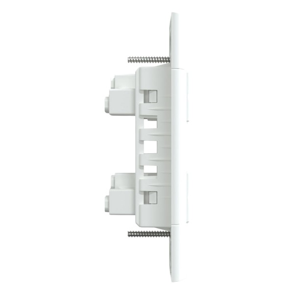 Encontraproduto.com.br - Conjunto Montado Tomada Dupla 2P+T 10A-250V Pb Branco Brilhante S412100 Lunare Up Schneider