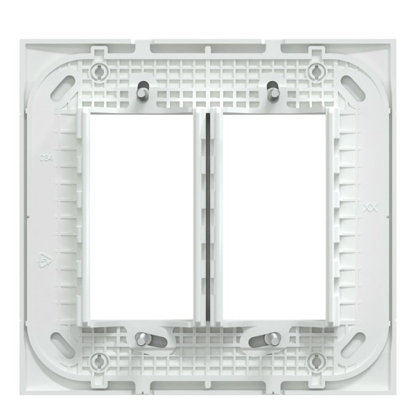 Encontraproduto.com.br - Placa 4X4 Para 3+3 Módulo+Suporte S421467 Branco Fosco Lunare Up Schneider