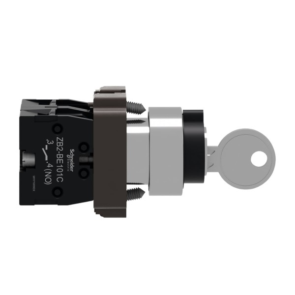 Encontraproduto.com.br - Comutador 3 Posições 22Mm Metálico 2Na Com Chave Retorno 3 Posições Xb2Bg03C Schneider