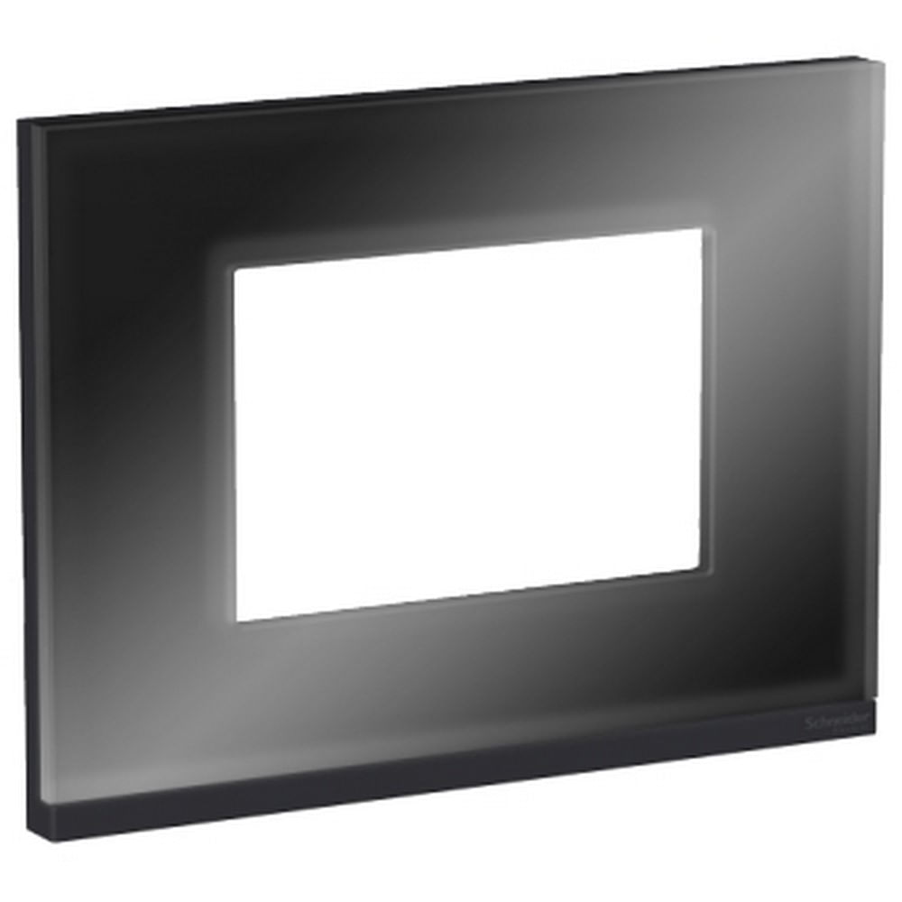 Placa 4x2 3 Módulos Gr Dark Glass Horizontal Orion Class Schneider